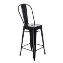D2.DESIGN Stołek barowy Hoker Paris Back czarny inspirowany Tolix Krzesło barowe 66cm metal do domu i do lokalu