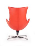 Halmar LUXOR fotel wypoczynkowy czerwony materiał: ekoskóra kompozytowa / stal nierdzewna