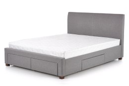 HALMAR łóżko tapicerowane dwuosobowe MODENA 160 x 200 z szufladami popiel tkanina