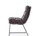 Halmar K320 krzesło stelaż - antracytowy, tapicerka - ciemny popiel