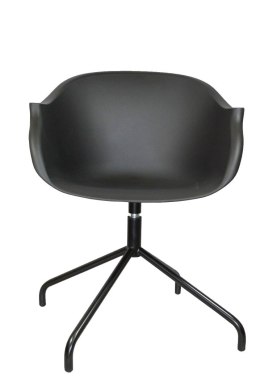 Intesi Krzesło Fotel Roundy obrotowe Black czarny tworzywo podstawa metal z podłokietnikami wygodne i nowoczesne