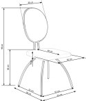Halmar K298 krzesło jasny popiel / grafitowy ekoskóra / stal