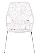 D2.DESIGN Krzesło Cepelia siedzisko białe tworzywo podstawa stal chromowana można sztaplować