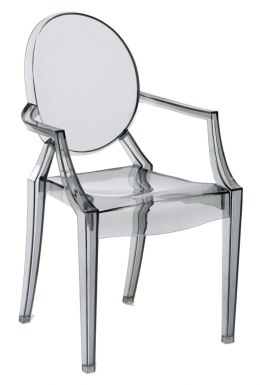 D2.DESIGN Krzesło Royal szary transparent
