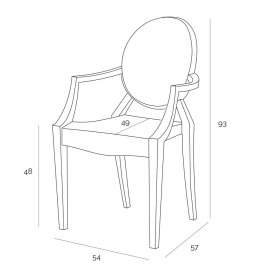 D2.DESIGN Krzesło Royal szary transparent