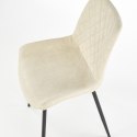 Halmar K313 krzesło nogi - czarne, tapicerka - kremowa