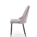 Halmar K318 krzesło tapicerka - popielaty, nogi - czarny / złoty