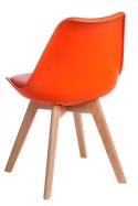 Intesi Krzesło Norden Cross PP pomarańczowe tworzywo 1614 poduszka ekoskóra nogi drewno bukowe