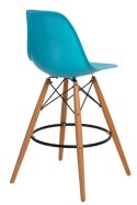 D2.DESIGN Hoker Krzesło barowe P016W PP ocean blue tworzywo PP niebieski podstawa drewniana