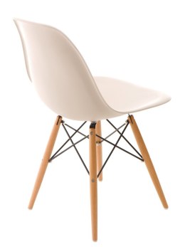 D2.DESIGN Krzesło P016W PP beige, drewniane nogi