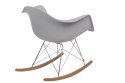 D2.DESIGN Krzesło P018 RR PP tworzywo jasno szare light grey insp. RAR podstawa metal chromowany drewniane płozy