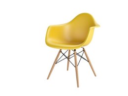D2.DESIGN Krzesło P018W PP dark olive, drewniane nogi HF