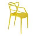 D2.DESIGN Krzesło Lexi żółte tworzywo PP insp. Master chair wygodne i nowoczesne do jadalni recepcji na taras