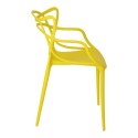 D2.DESIGN Krzesło Lexi żółte tworzywo PP insp. Master chair wygodne i nowoczesne do jadalni recepcji na taras