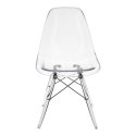 D2.DESIGN Krzesło P016 Clear, tworzywo PP+ metal transparentne
