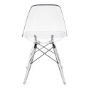 D2.DESIGN Krzesło P016 Clear, tworzywo PP+ metal transparentne