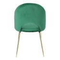 Intesi Krzesło Solie Velvet tapicerowane tkanina zielone/ nogi metalowe złote wygodne i stabilne