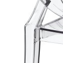 D2.DESIGN Krzesło Royal transparentne poliwęglan z podłokietnikami do domu recepcji lokalu hotelu