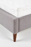 Halmar łóżko podwójne SANTINO 160x200 tapicerka tkanina popiel drewno lite orzech