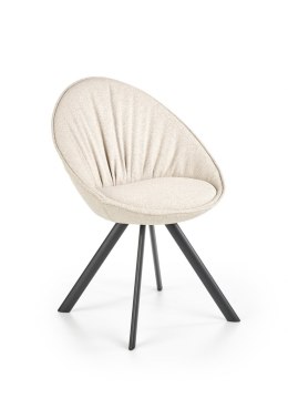 Halmar K358 krzesło beżowe/czarne tkanina+metal