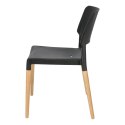 Intesi Krzesło Cole czarne siedzisko i oparcie tworzywo PP nogi drewno bukowe olejowane krzesło można sztaplować