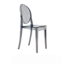 Krzesło VICTORIA dymione, transparentne-poliwęglan do wnętrz klasycznych i nowoczesnych