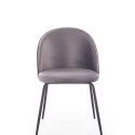 Halmar K314 krzesło nogi stal - czarne, tapicerka - c. popielaty tkanina