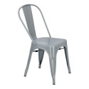 D2.DESIGN Krzesło Paris szare metalowe inspirowane Tolix można sztaplować do restauracji kuchni jadalni