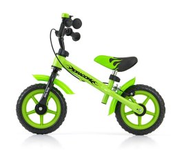 Milly Mally Rowerek biegowy Dragon z hamulcem green zielony dzwonek ogranicznik skrętu regulacja wysokości kierownicy i siodełka