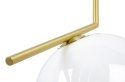 King Home Lampa wisząca HALM 30 - mosiądz klosz w kształcie kuli biały szkło do domu i do lokalu hotelu