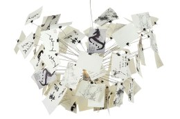 King Home Lampa wisząca sufitowa ZET 120 - stal szczotkowana papier szkło