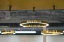 King Home Lampa wisząca RING 40 złota - LED, stal nierdzewna osłona klosza mleczne tworzywo sztuczne