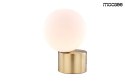 MOOSEE lampa stołowa LED PARLA 20 - złota podstawa metal szczotkowany, kulisty biały klosz szkło
