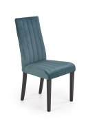 Halmar DIEGO 2 krzesło do jadalni czarny / tap. velvet pikowany Pasy - MONOLITH 37 (ciemny zielony)