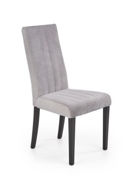 Halmar DIEGO 2 krzesło do jadalni czarny / tap. velvet pikowany Pasy - MONOLITH 85 (jasny popiel)