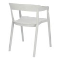 Intesi Krzesło Bow wygodne i nowoczesne szare tworzywo PP podłokietniki można sztaplować do kuchni jadalni restauracji recepcji