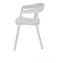 Intesi Krzesło Bow wygodne i nowoczesne szare tworzywo PP podłokietniki można sztaplować do kuchni jadalni restauracji recepcji