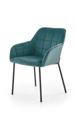 Halmar K305 krzesło Czarny/ Ciemny zielony tkanina