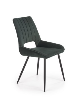 Halmar K404 krzesło Ciemno Zielone / Czarne tkanina velvet + metal