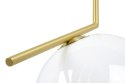King Home Lampa wisząca HALM 20 - mosiądz klosz w kształcie kuli szkło biały G9 do domu i do lokalu