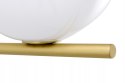 King Home Lampa ścienna Kinkiet HALM 20 - mosiądz klosz szklany kula mleczny G9