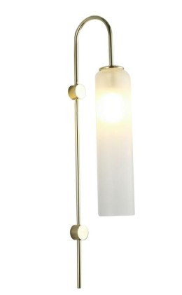 King Home Kinkiet lampa ścienna SLACK biały szkło mleczne metal jasne złoto E27