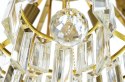 LAMPA WISZĄCA okrągła IMPERIAL GOLD 80 ZŁOTA - stal szczotkowana kryształ E14 KING HOME