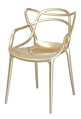 King Home Krzesło LUXO złote - ABS tworzywo sztuczne eleganckie wytrzymałe i wygodne