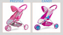 Milly Mally Wózek dla lalek spacerówka Susie Candy Różowy metalowy stelaż kosz na akcesoria dla lalek długości do 50 cm 3 lata+