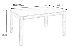INVICTA stół rozkładany LAGOS 120-200 sheesham - drewno naturalne
