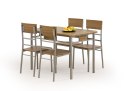 Halmar NATANIEL - NATAN zestaw stół + 4 krzesła orzech, MDF laminowany, stal malowana proszkowo 110x70