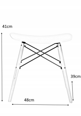 MODESTO stołek BORD szary - polipropylen, podstawa drewno bukowe łączenia stal lakierowana na kolor czarny