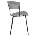 Intesi Krzesło Laugar szare tworzywo PP nogi metalowe Czarne można sztaplować wygodne i stabilne