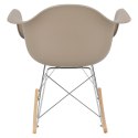 D2.DESIGN Fotel Krzesło P018 RR PP mild grey insp. RAR, tworzywo PP szary na biegunach metal chromowany, drewniane płozy